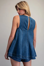 Dark Denim Sleeveless Set