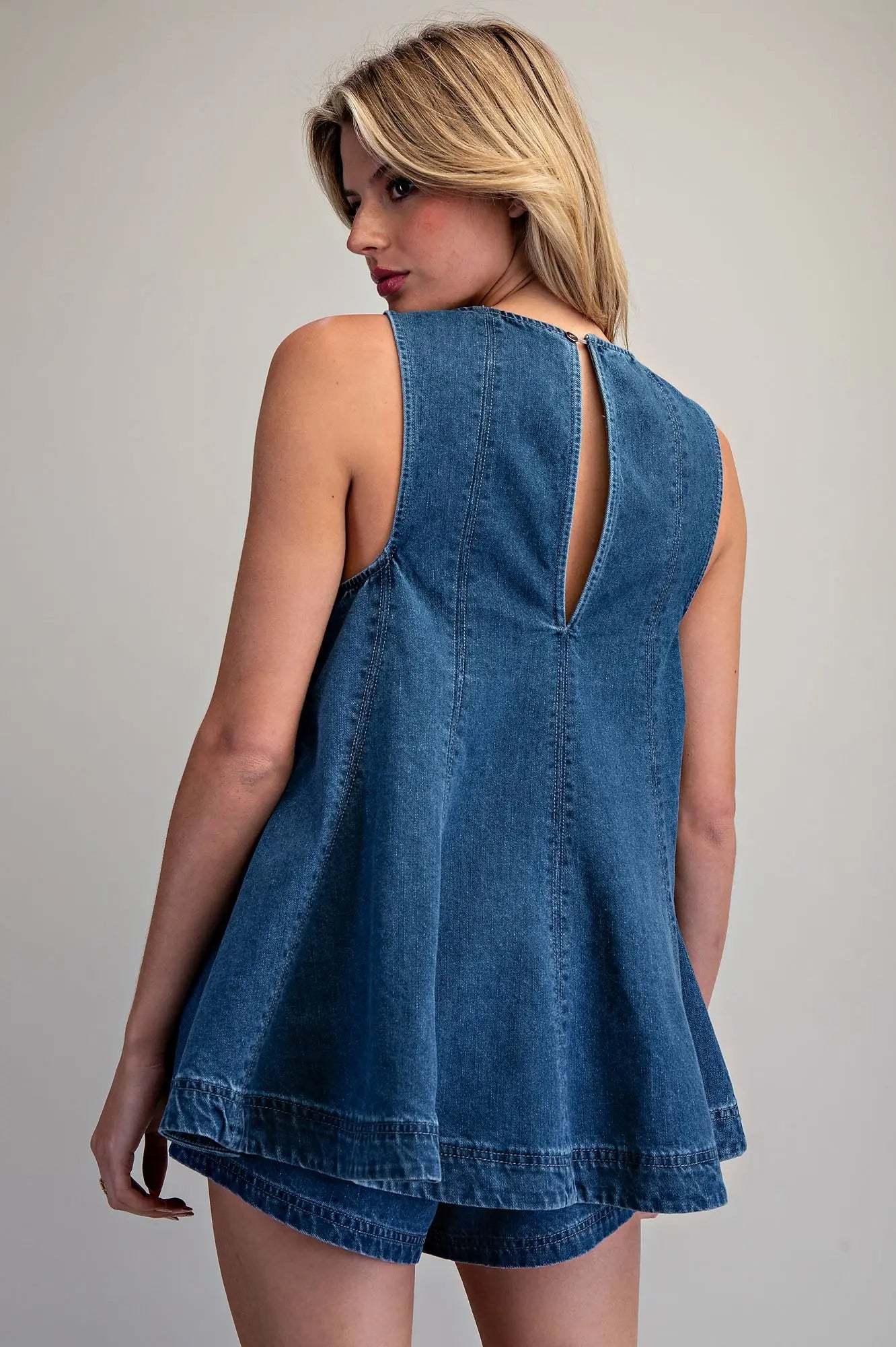 Dark Denim Sleeveless Set