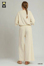 Cream Luxe Knit Pant Set