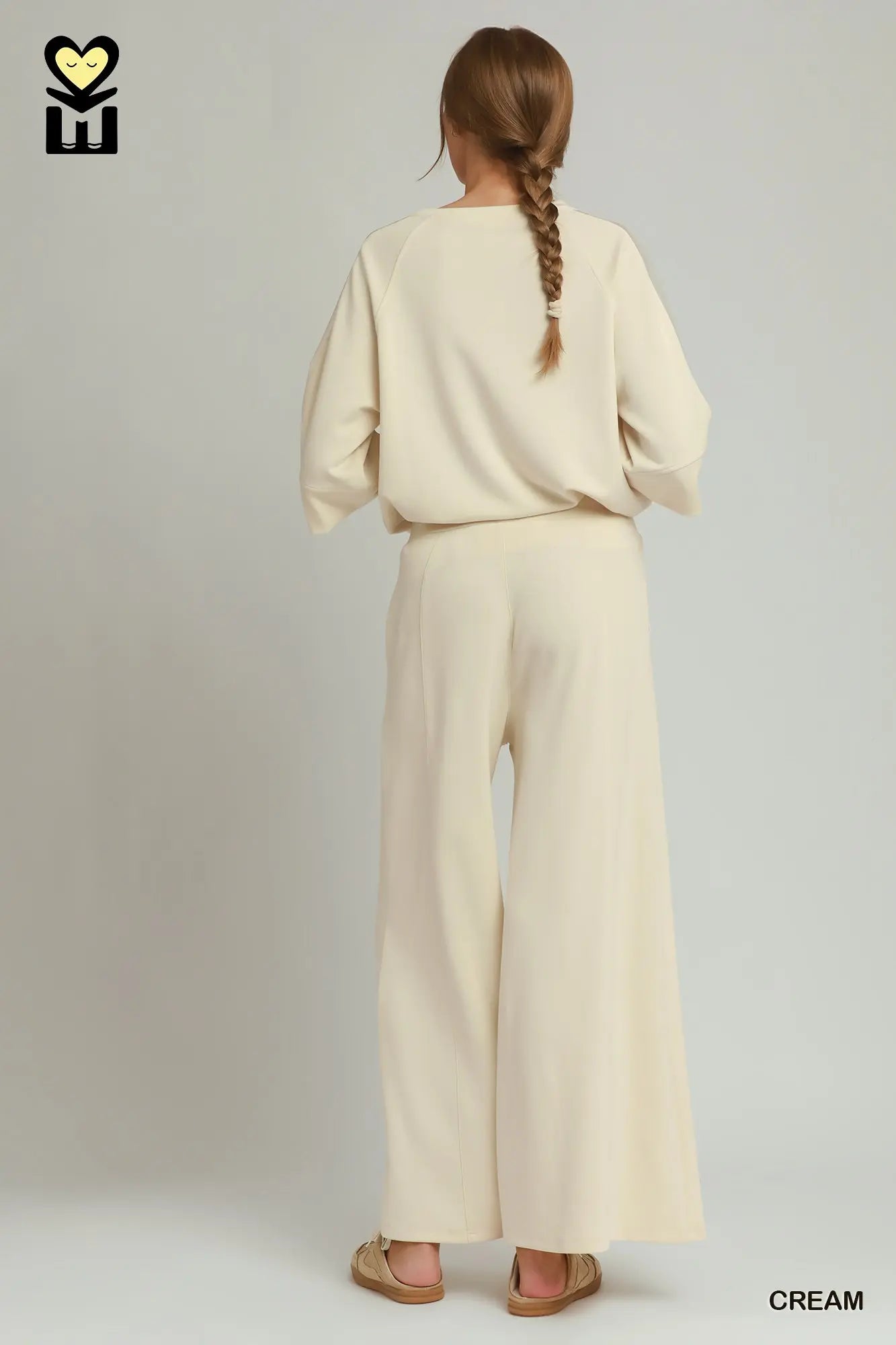 Cream Luxe Knit Pant Set