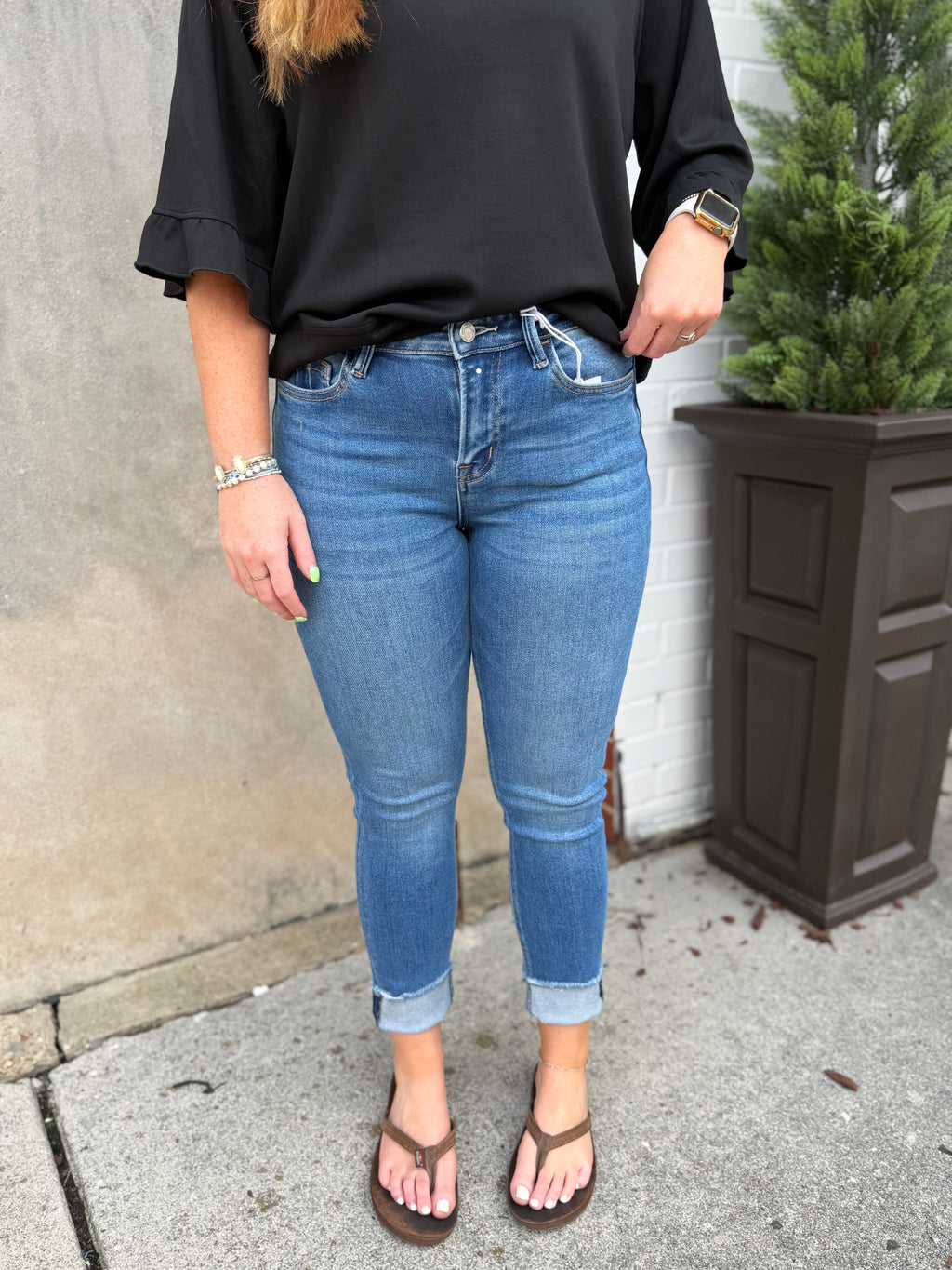 Vervet Flying Monkey Mid Rise Crop Skinny
