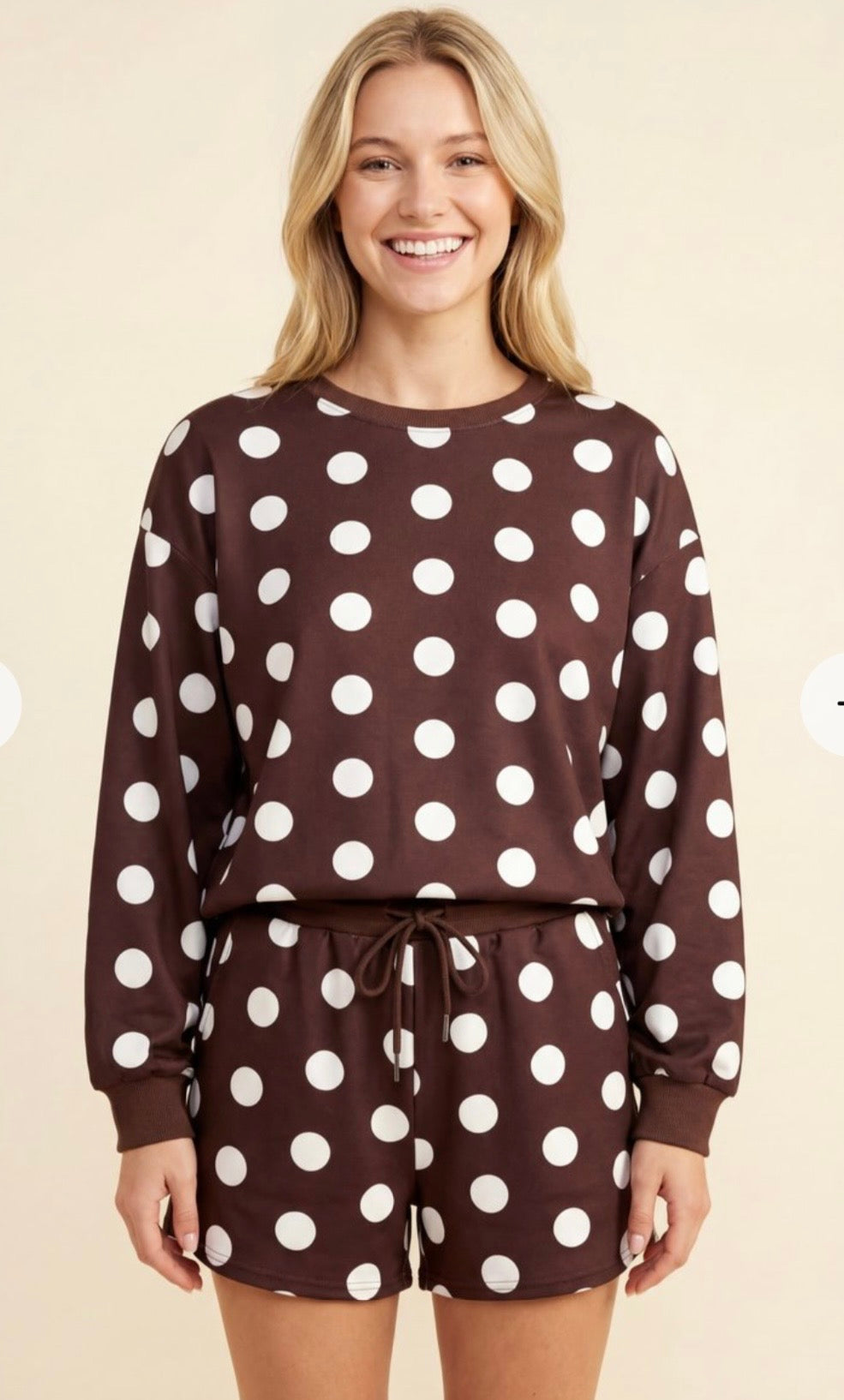 Brown Polka Dot Short Set