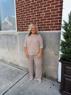 Mocha/Cream Striped Set