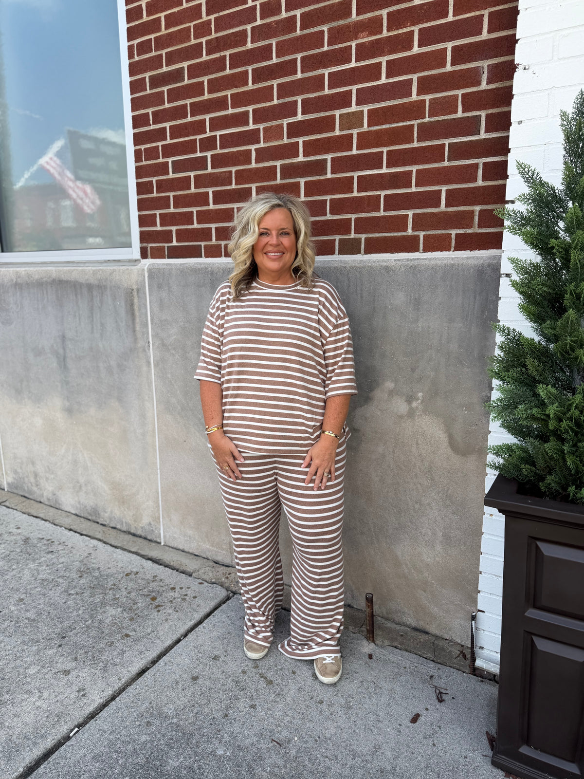 Mocha/Cream Striped Set