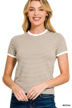 Mocha Brown Striped Baby Tee