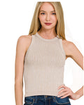 Ash Mocha Ribbed Tank