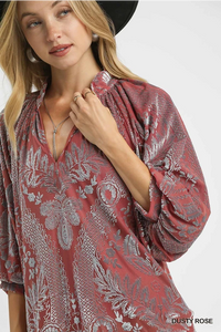 Dusty Rose Velvet Top