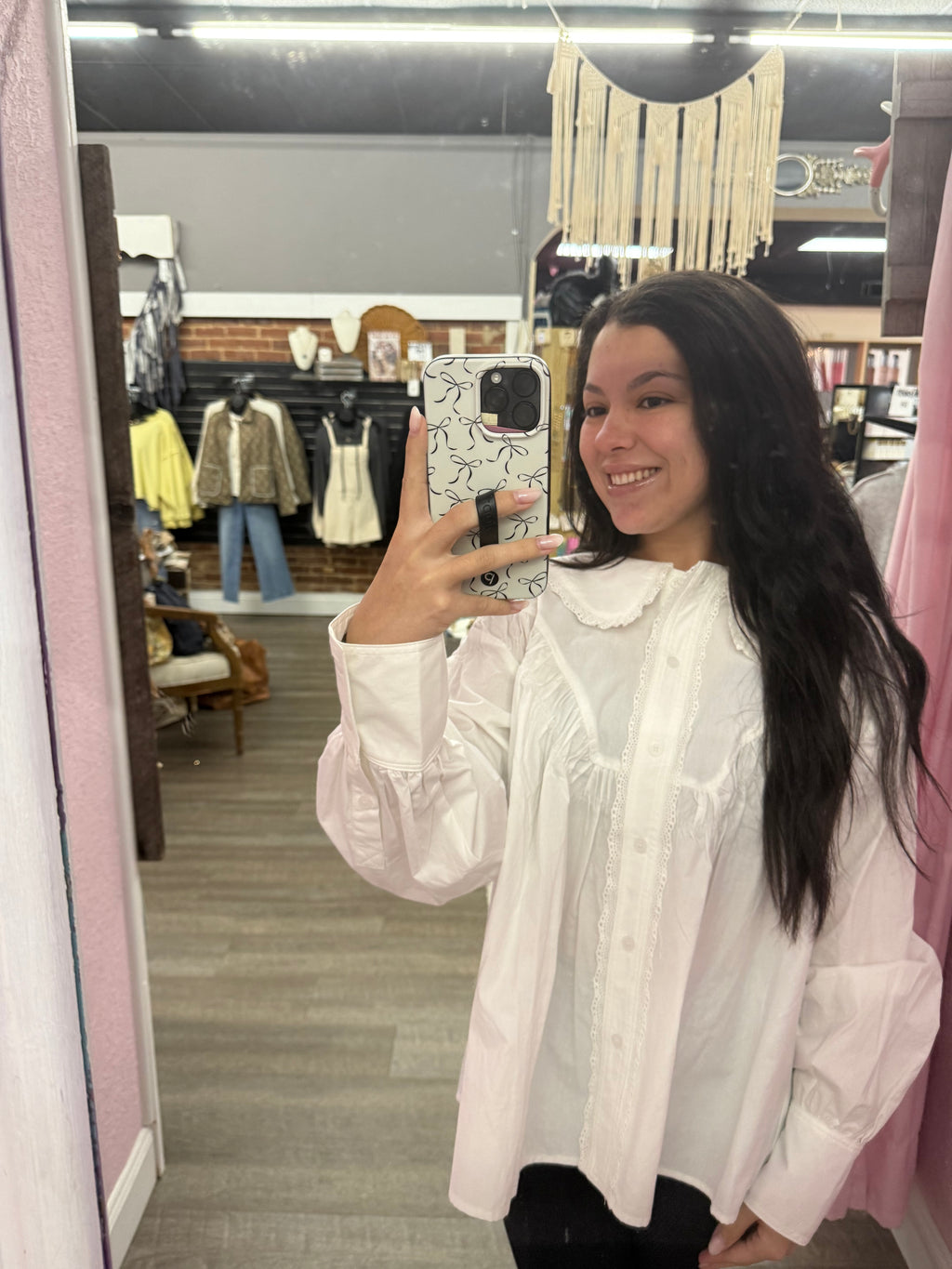 Button Down White Poplin Top