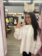 Button Down White Poplin Top
