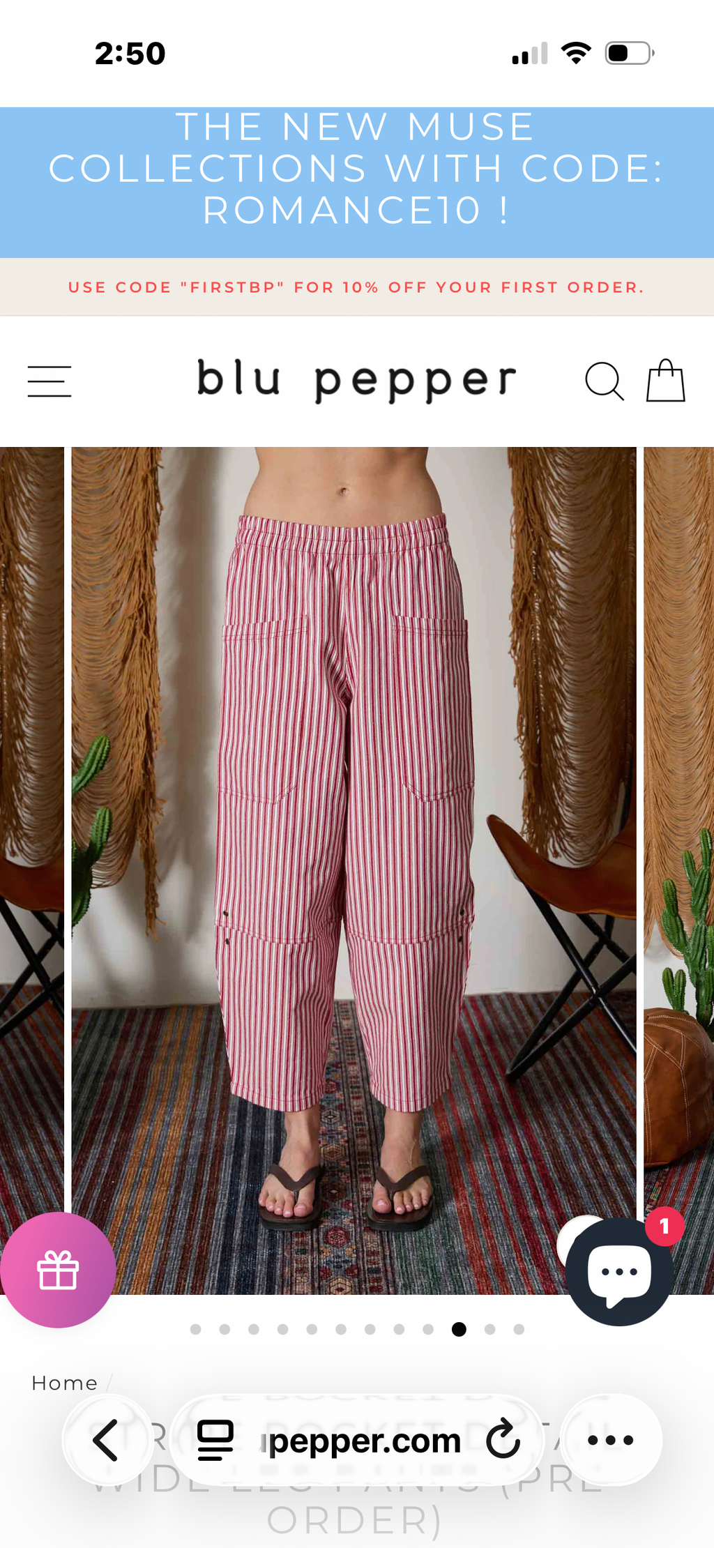 Red Stripe Boho Jean