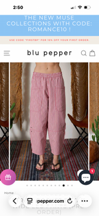 Red Stripe Boho Jean
