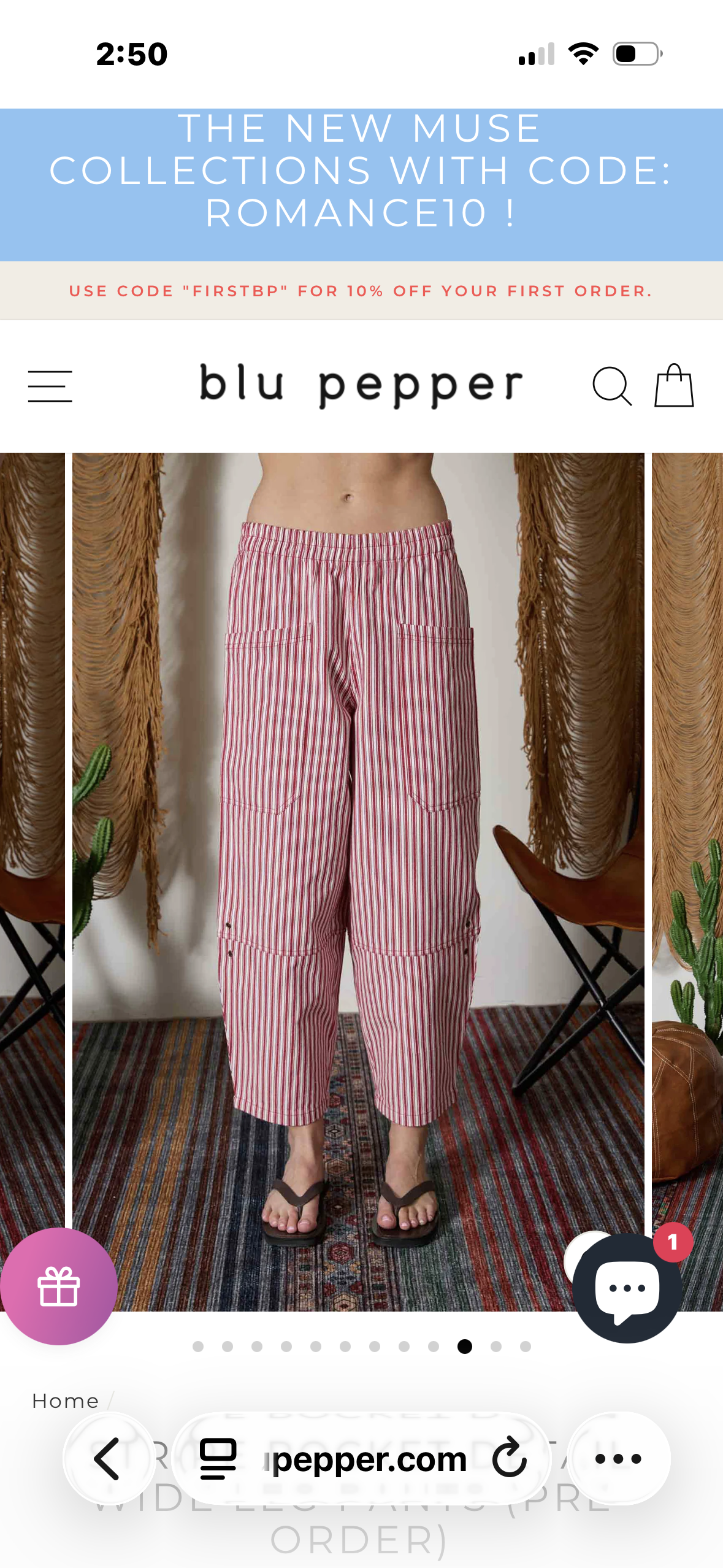 Red Stripe Boho Jean