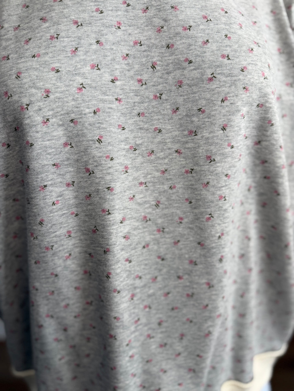 Floral Grey Mock Neck