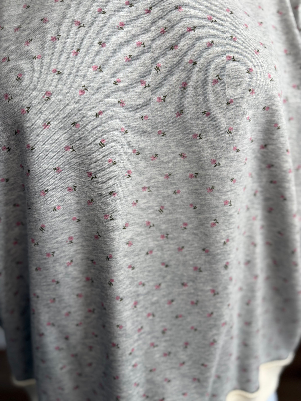 Floral Grey Mock Neck