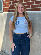 USA BOW CROP TOP