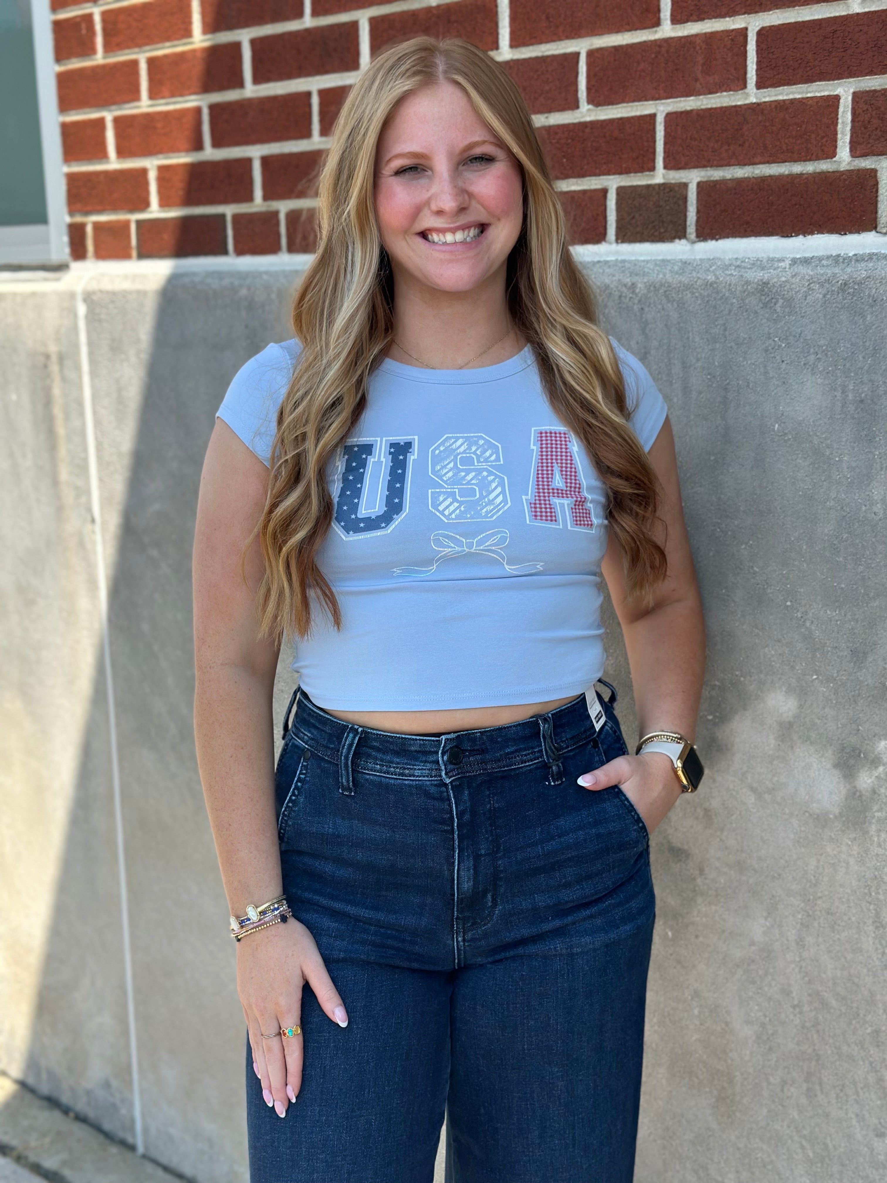USA BOW CROP TOP