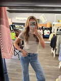 Mocha Brown Striped Baby Tee