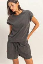 Solid Black Short Set