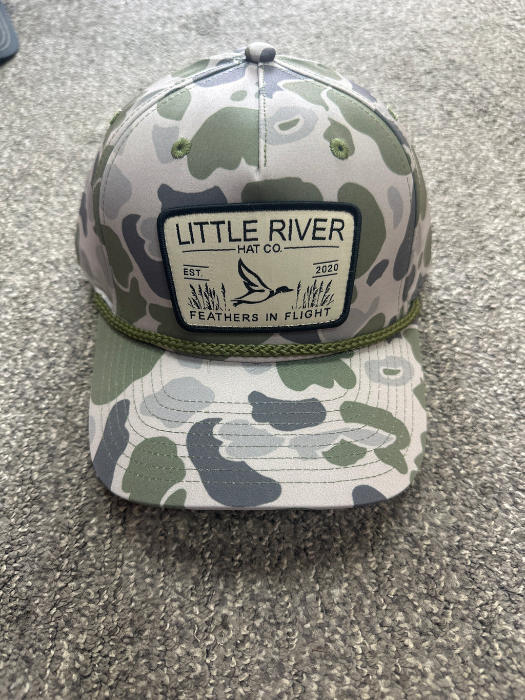 Feathers in Flight Green Camo Hat