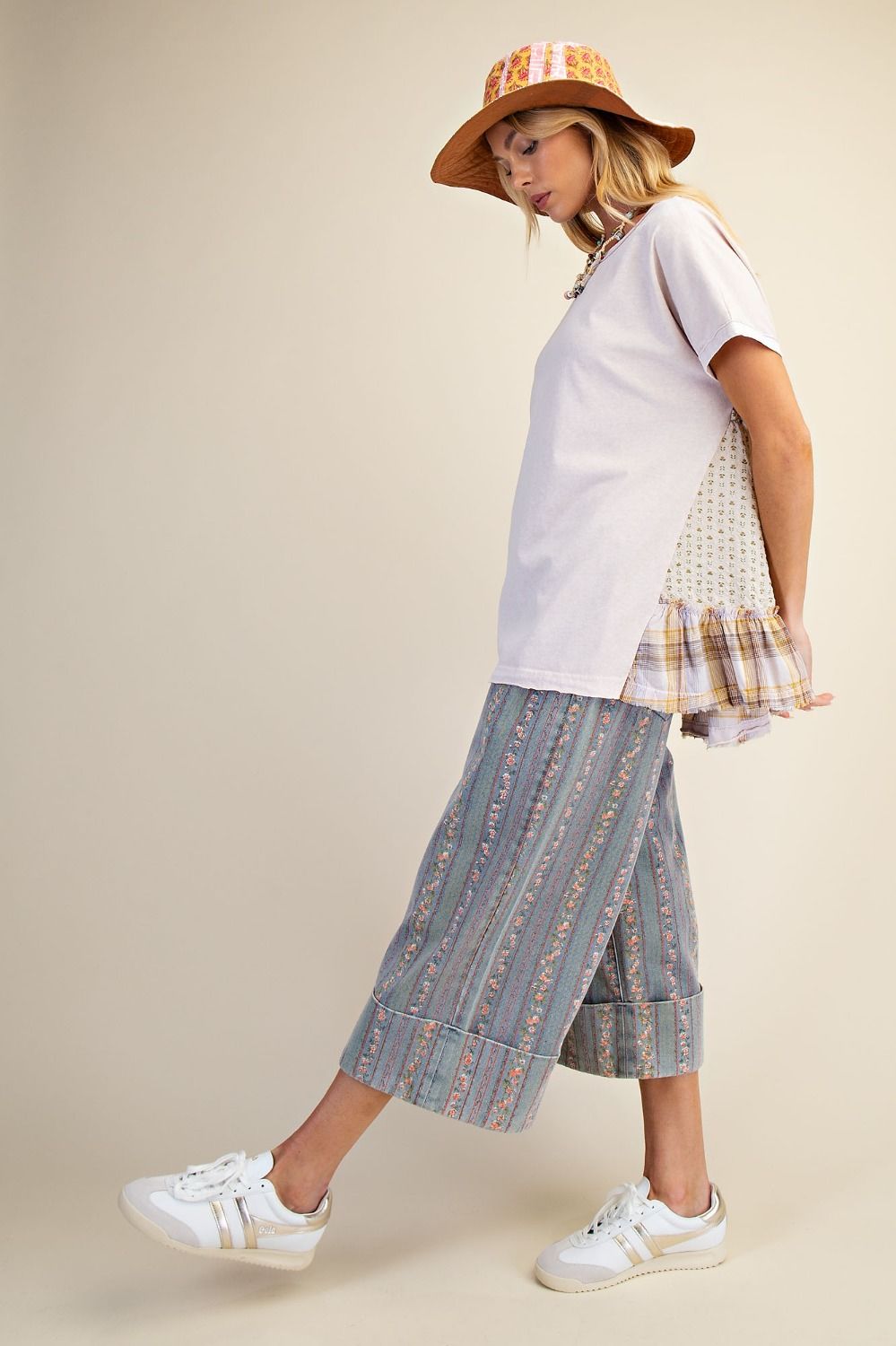 Pale Pink Mixed Print Top