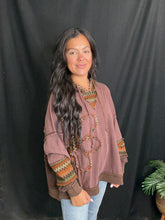 Load image into Gallery viewer, Brown Flower Hoodie
