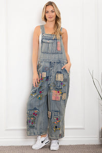 Denim Patch Overalls