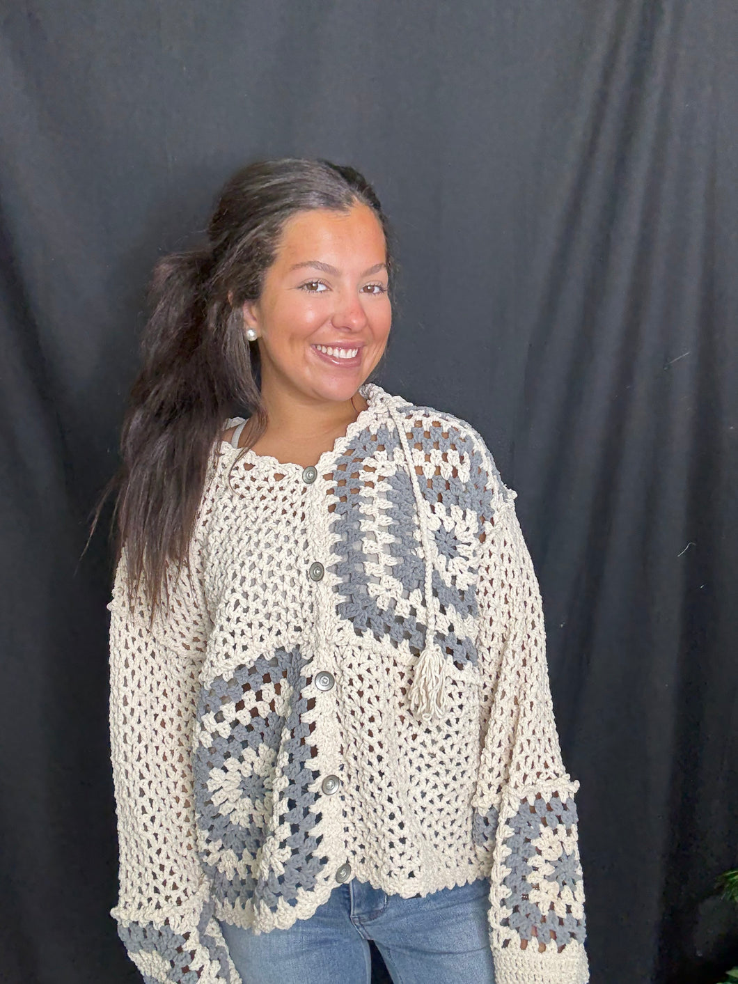 Cream & Grey Cardigan