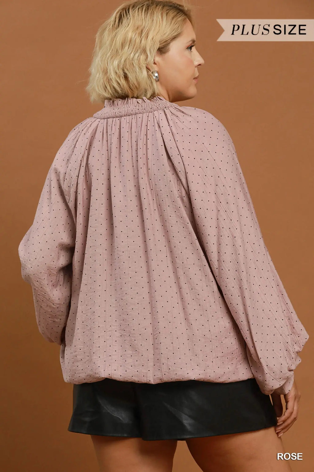 Curvy Rose Polka Dot Top