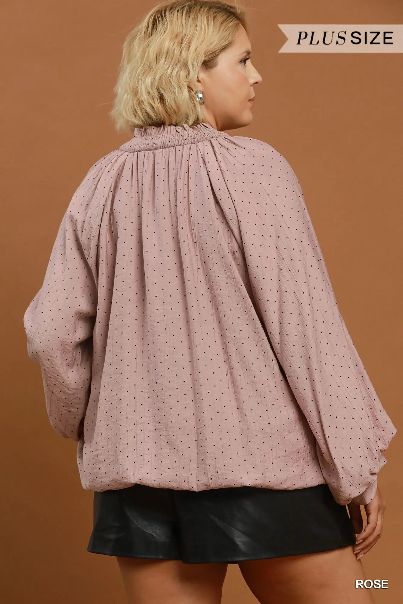 Curvy Rose Polka Dot Top