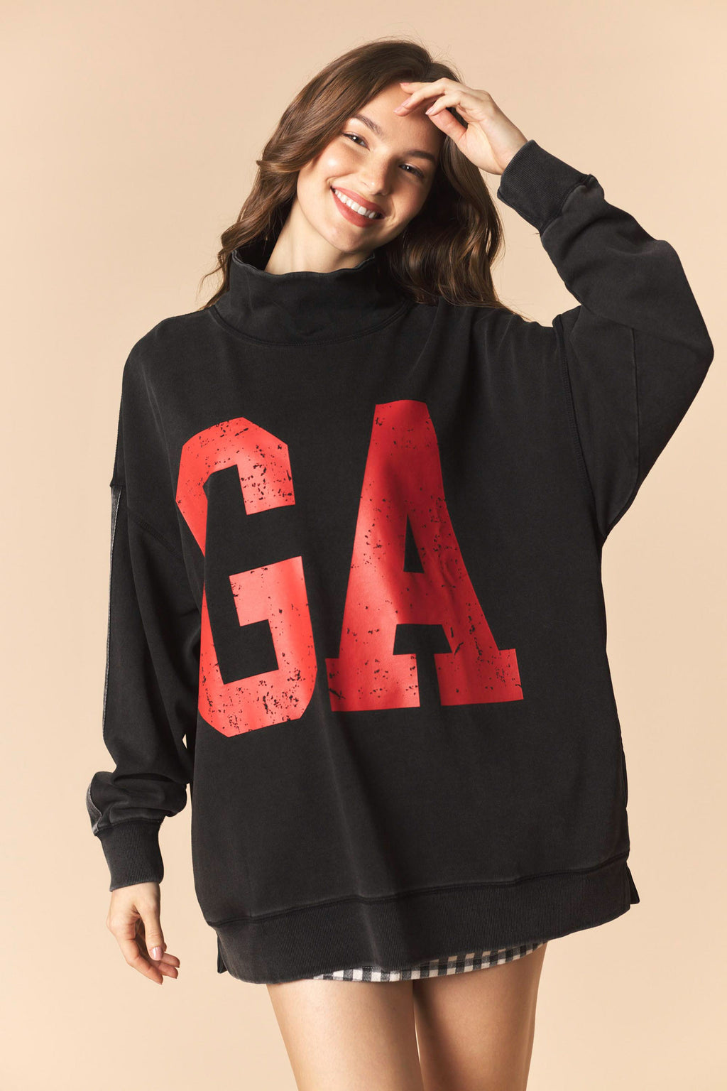 Black Ga Mock Neck