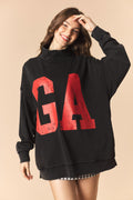 Black Ga Mock Neck