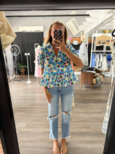 Load image into Gallery viewer, Aqua Floral Top
