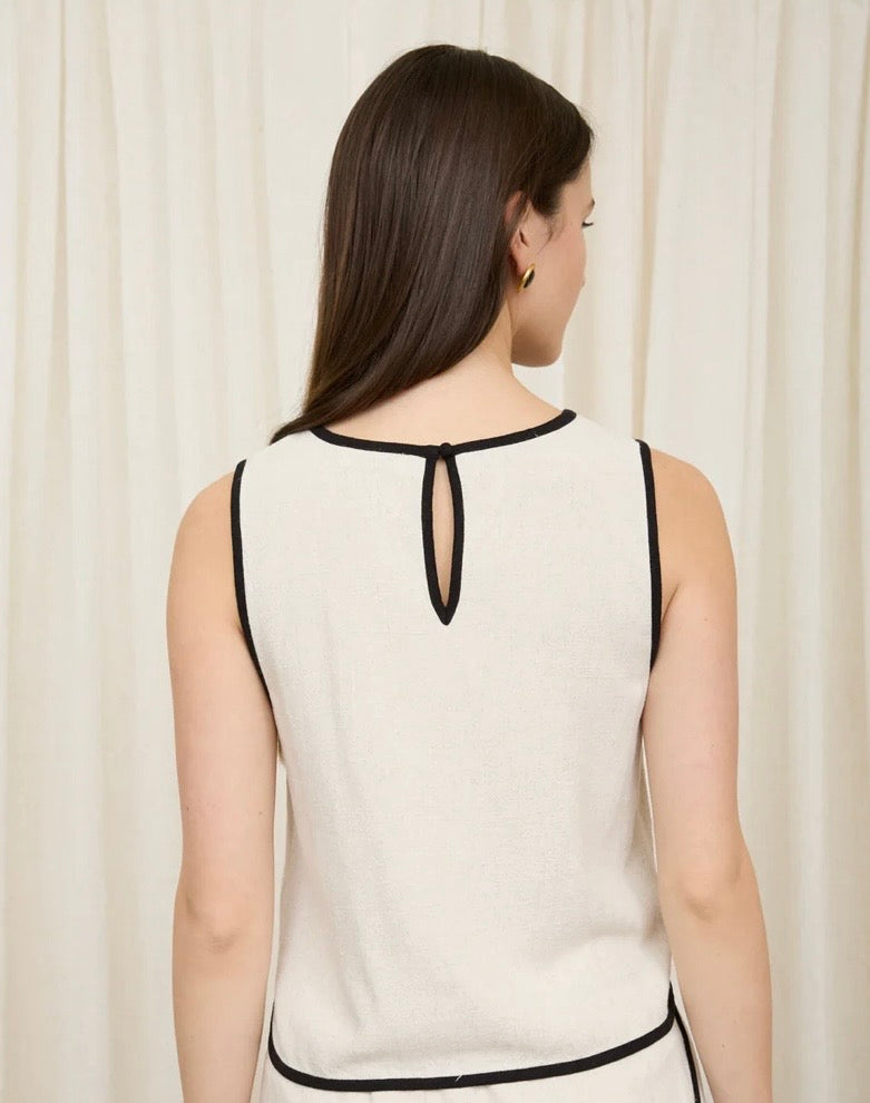 Natural Linen w/Black Trim Set