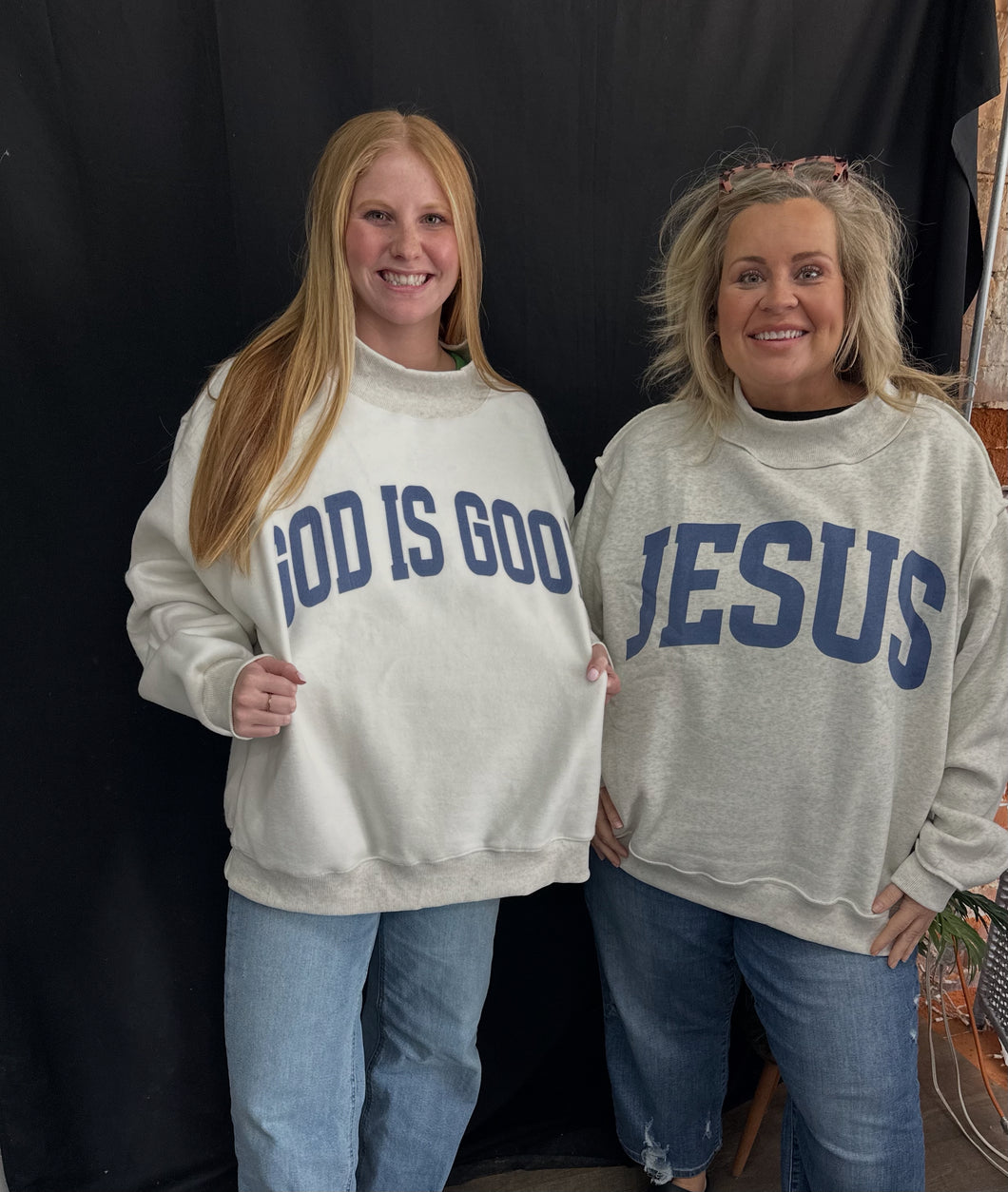 Reversible Jesus MockNeck Sweatshirt