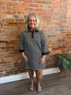 Taupe/Black Stripe Dress