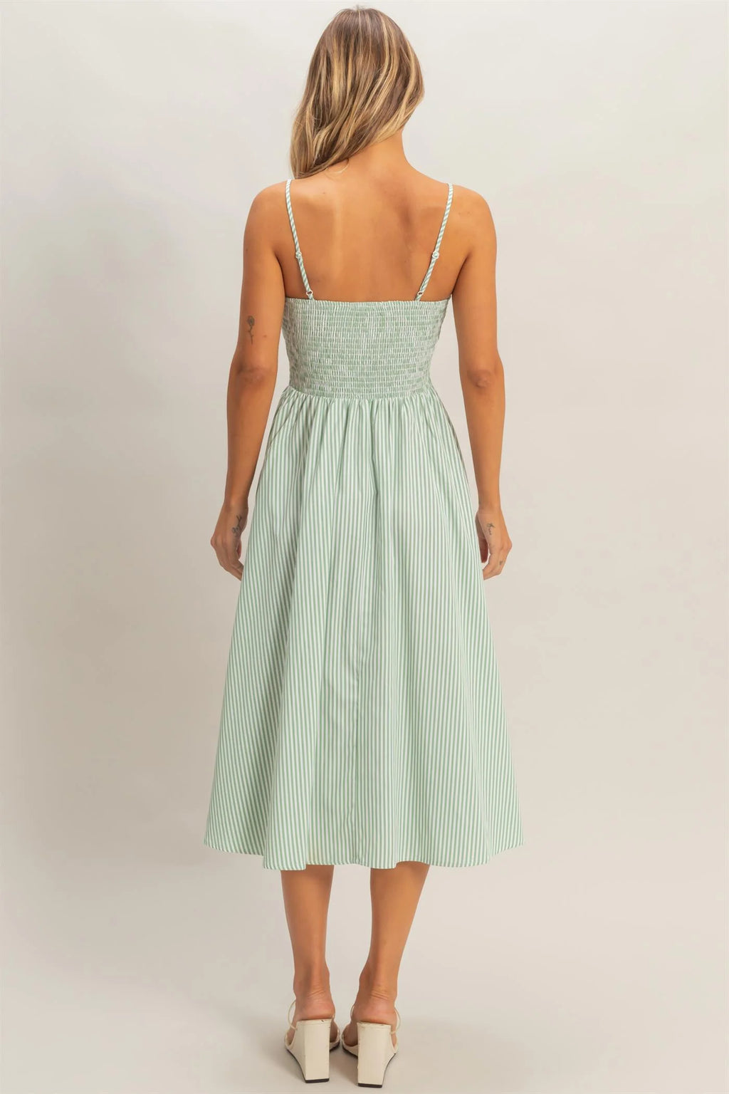 Green Spaghetti Strap Dress