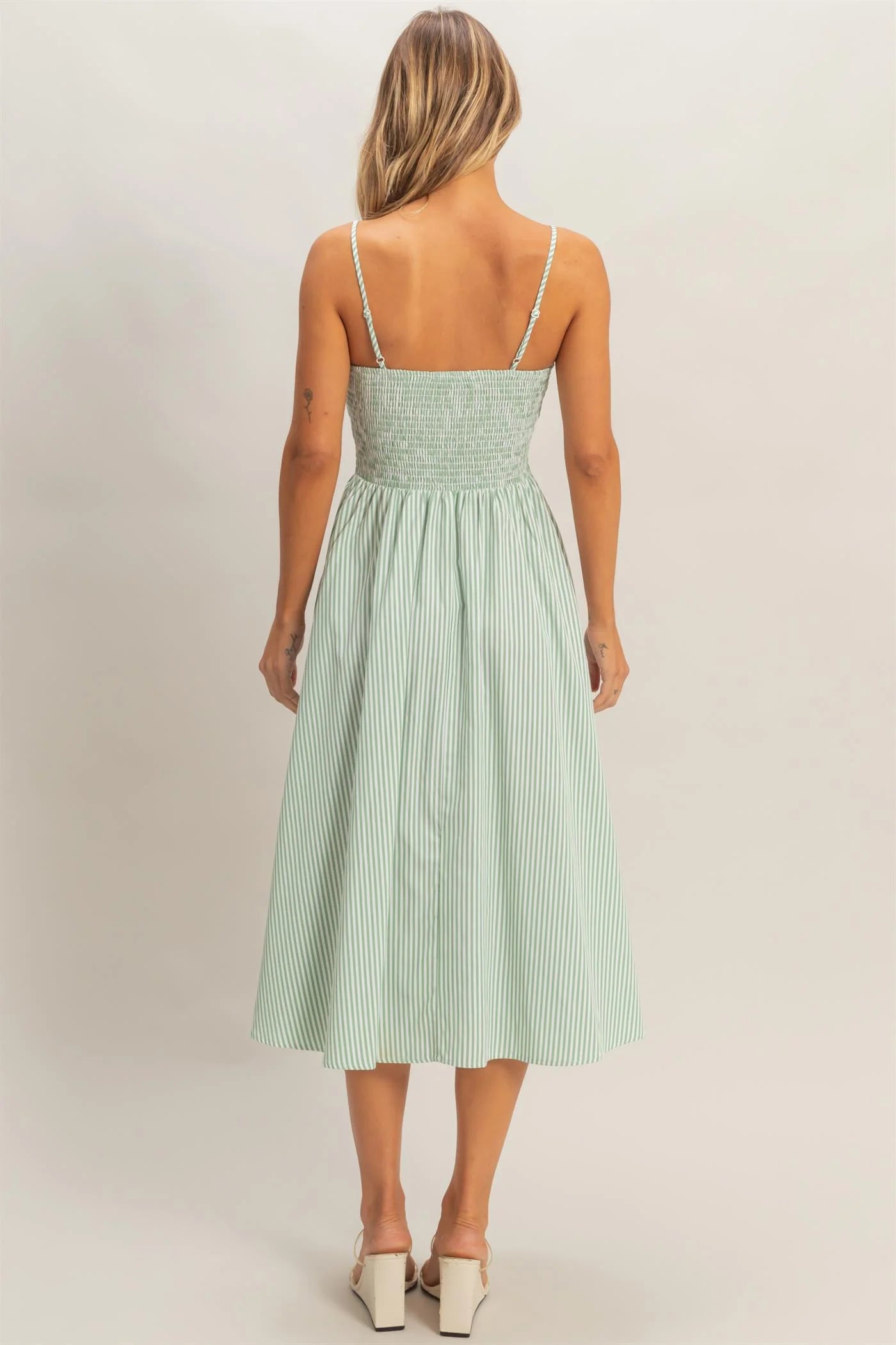 Green Spaghetti Strap Dress