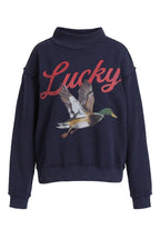 Navy Lucky & Mallard Reversible Mock Neck