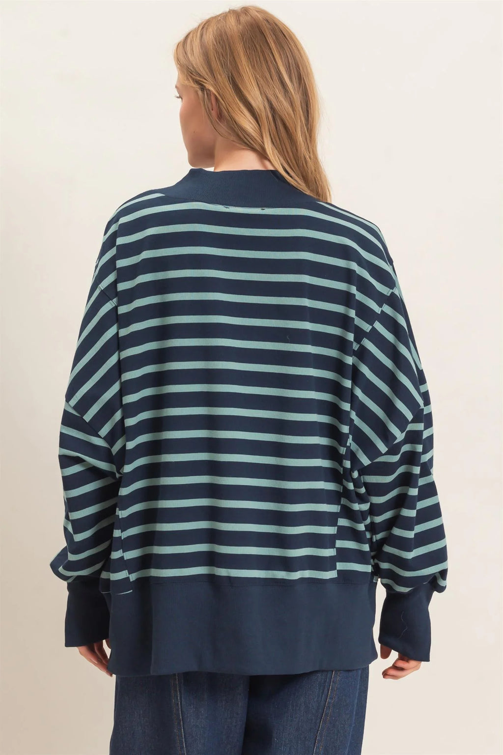 Navy/Sage MockNeck