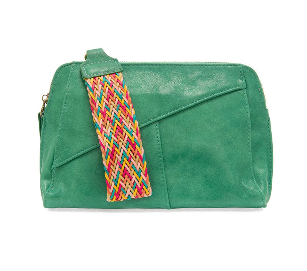 Gigi Crossbody with Woven Wristlet Strap Jungle