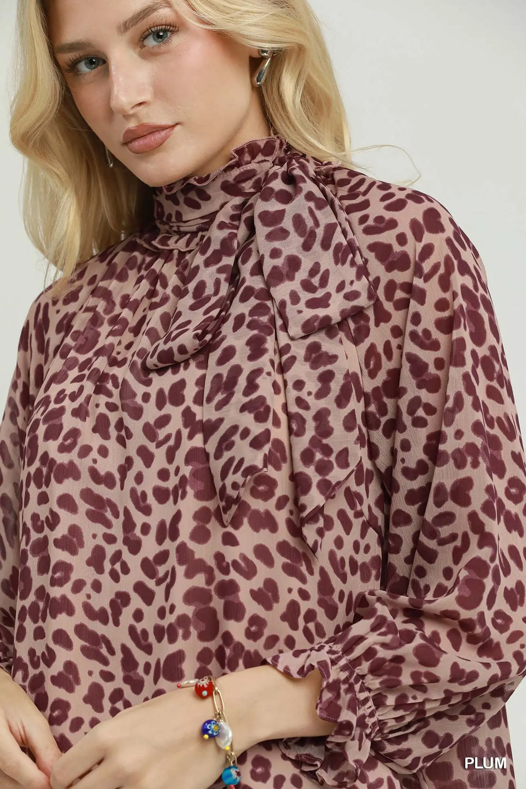 Plum Animal Print Top