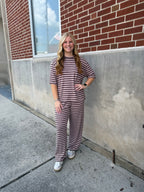 Mauve/Brown Striped Set