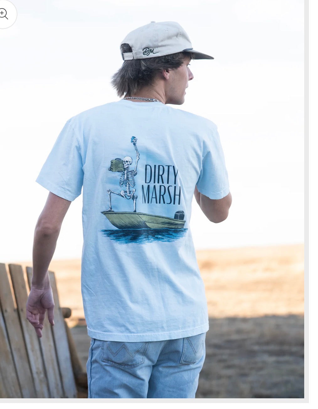 Skelly With Da Speaker Tee | Chambray
