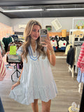 Blue Skies Pinstriped Dress