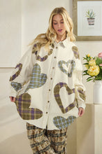 Load image into Gallery viewer, Washed Plaid Heart Button Up
