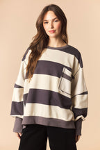 Charcoal/Ivory Oversized Sweatshirt