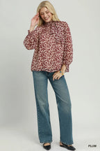 Plum Animal Print Top