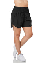 Load image into Gallery viewer, Curvy Black Windbreaker Shorts
