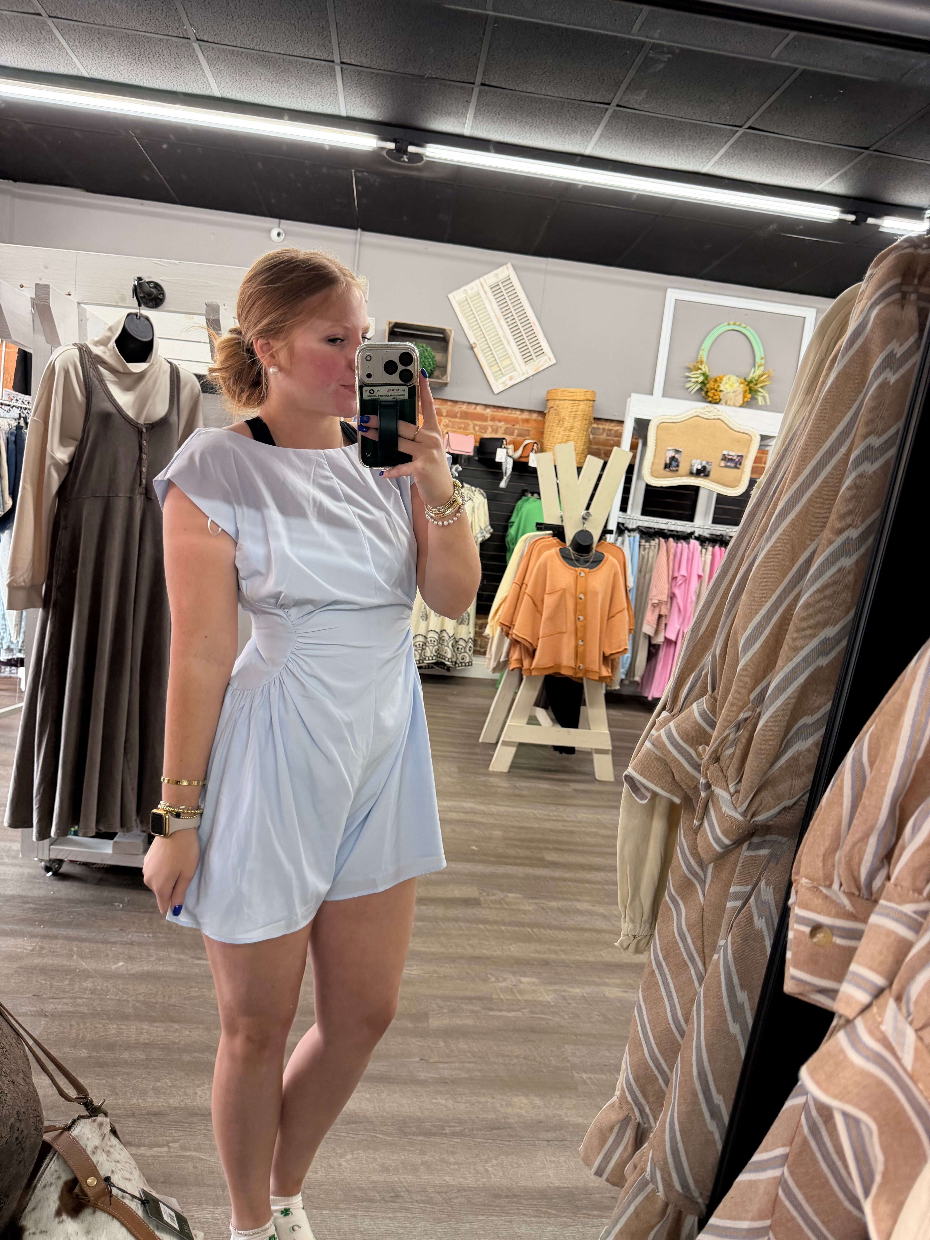 Powder Blue Side Panel Romper