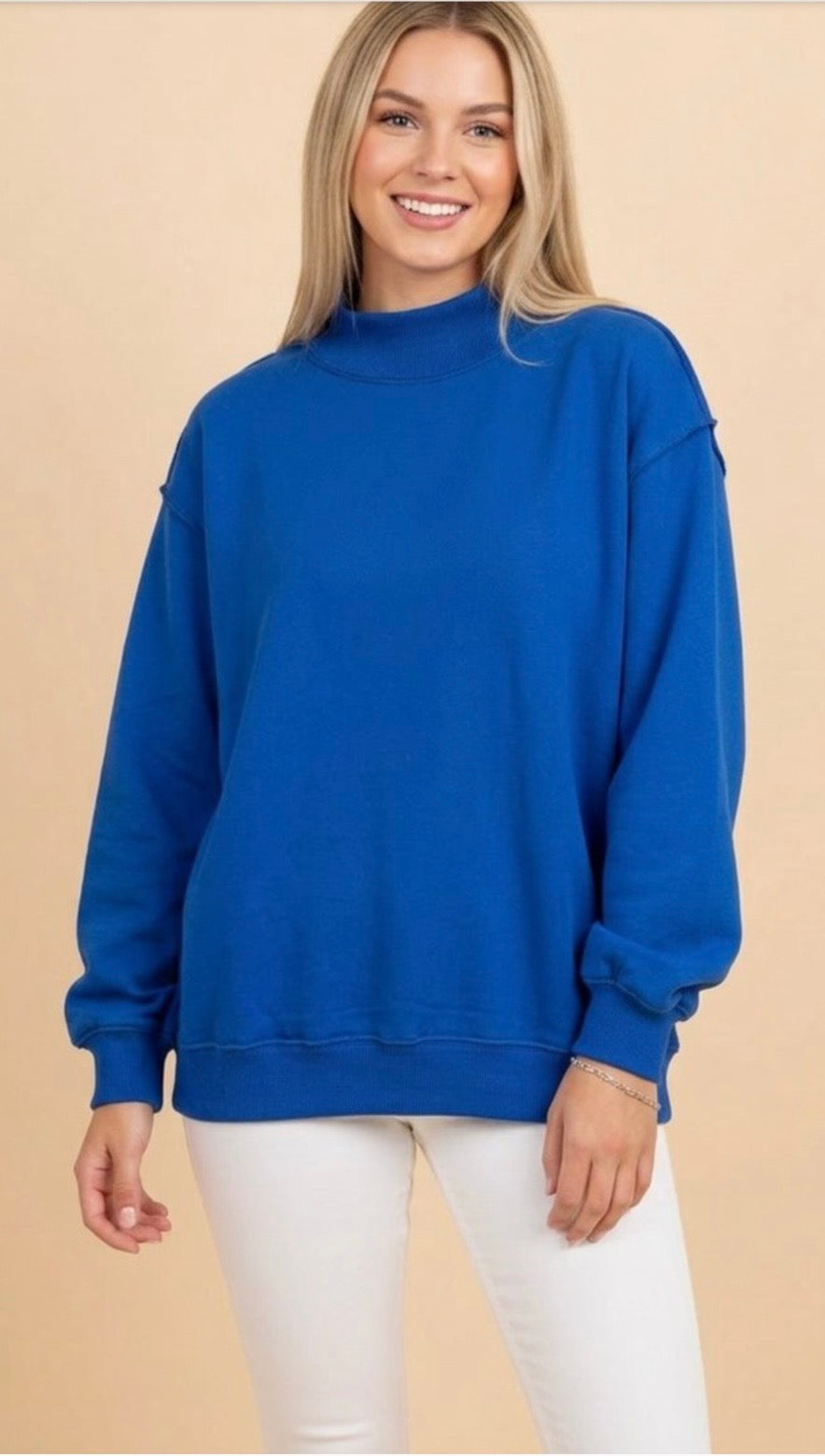 Royal Blue Mock Neck